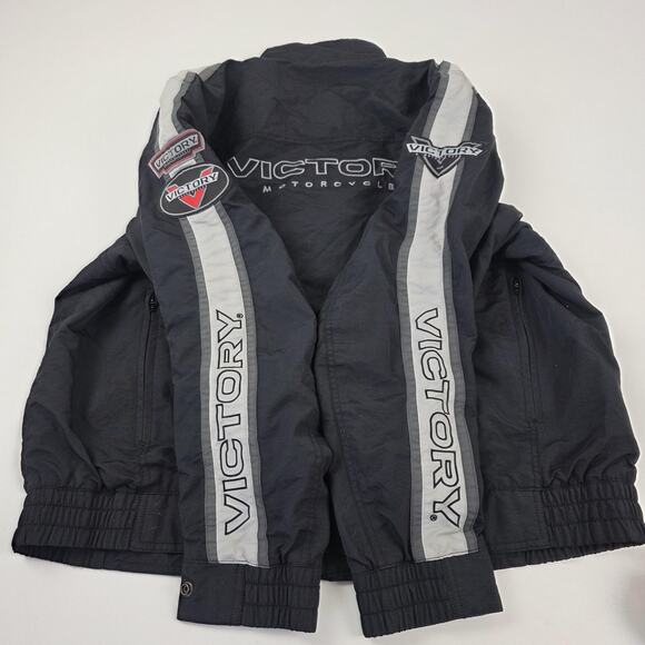Victory Motorcycles Jacket Mens 3XL Black Gray Full Zip Nylon Embroidered Biker - Picture 11 of 15